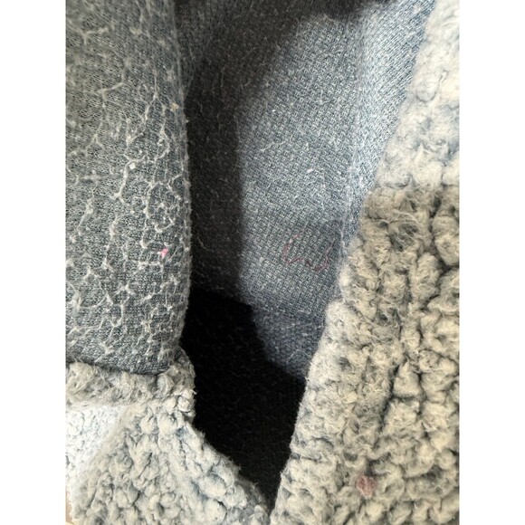 True Grit Pullover Sweater Mens 2XL Blue Fuzzy Quarter Zip Sherpa Fleece Cozy - Picture 3 of 8